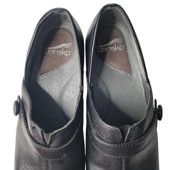 Dansko Women's Solstice Black Leather Slip On Clogs Comfort Shoes Sz 39 US 8.5/9 - Picture 6 of 9